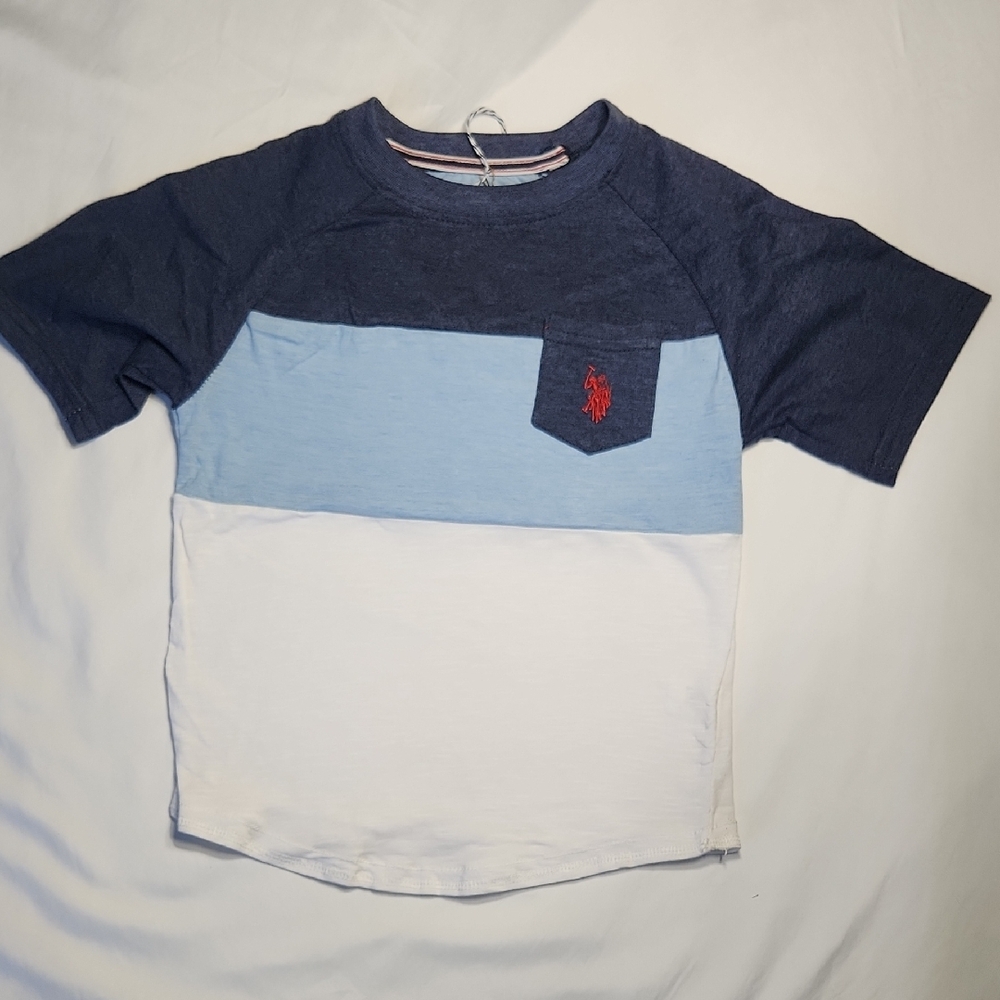 U.S. Polo Assn Boys Colorblock Tee Shirt | Size L (6)Nwt